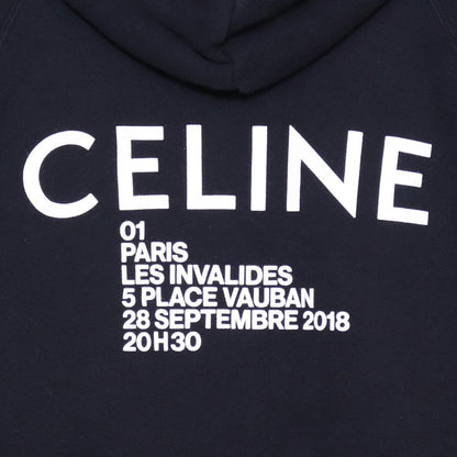 CELINE Back Print Logo Pullover Hoodie Black Size XS