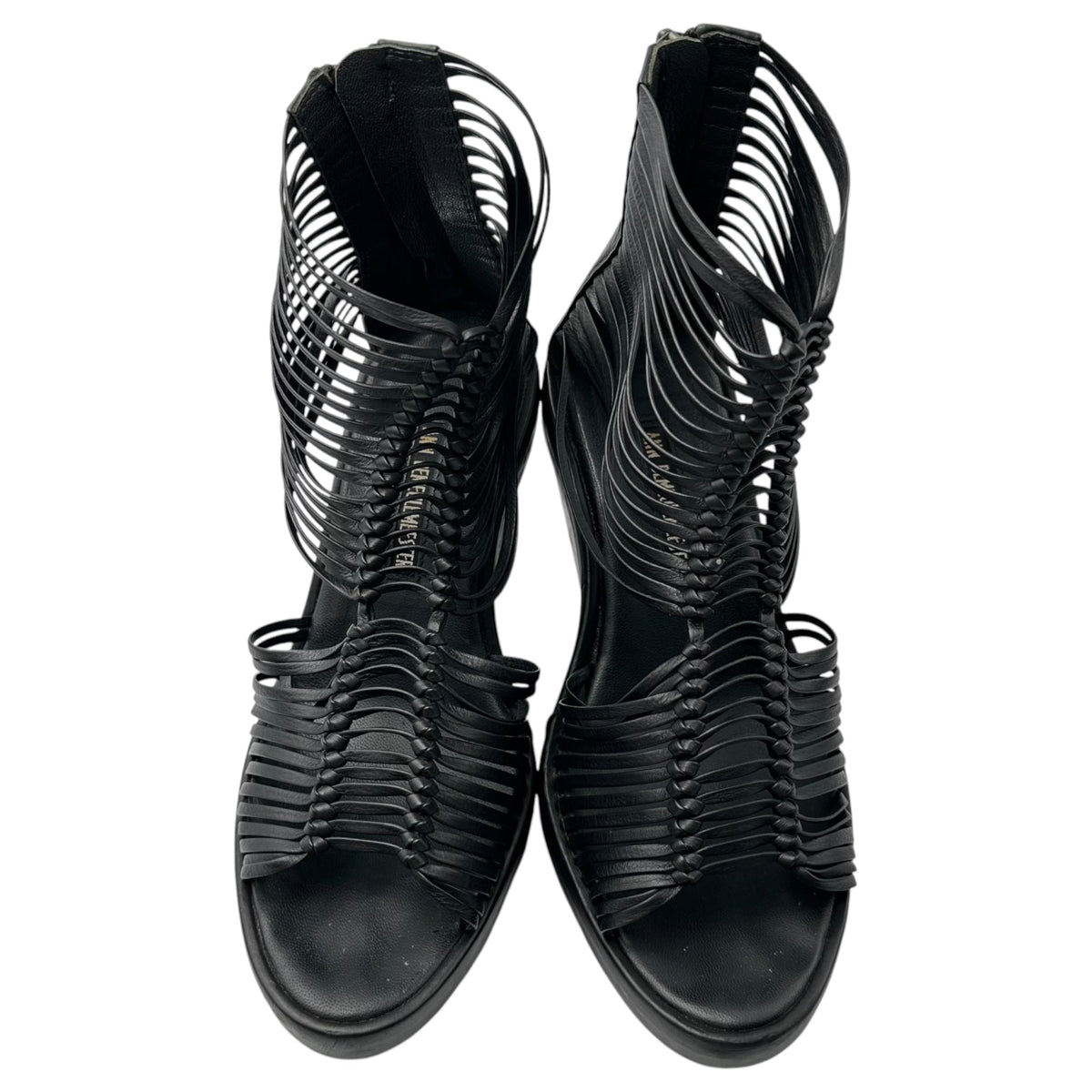 ANN DEMEULEMEESTER 12SS Wedge Sole Leather Sandals Size 37