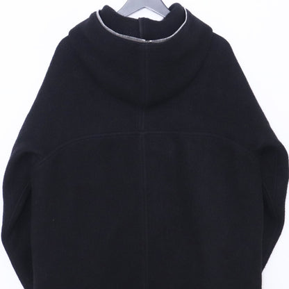 RICK OWENS Alpaca Wool Hooded Trench Coat Black Size 46