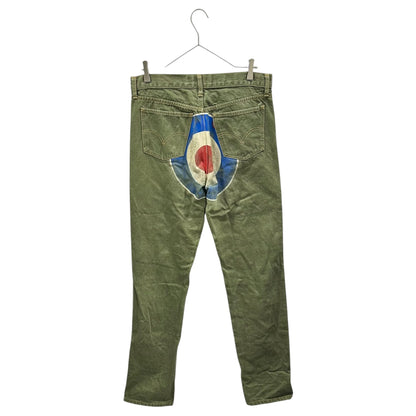 CDG JW MAN 07SS Back Roundel Print Denim Pants Multi Size M