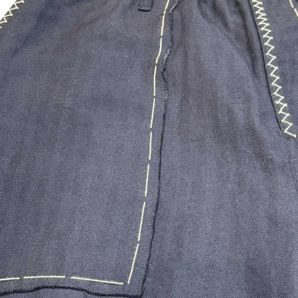 UBUNTU 26SS Langer Wool Stitch Wide Pants Navy Free Size