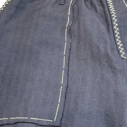 UBUNTU 26SS Langer Wool Stitch Wide Pants Navy Free Size