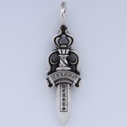 CHROME HEARTS Double Dagger Pendant Silver Size F