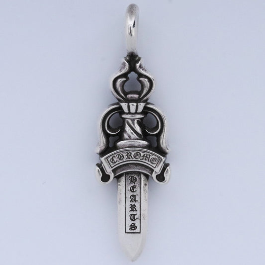 CHROME HEARTS Double Dagger Pendant Silver Size F
