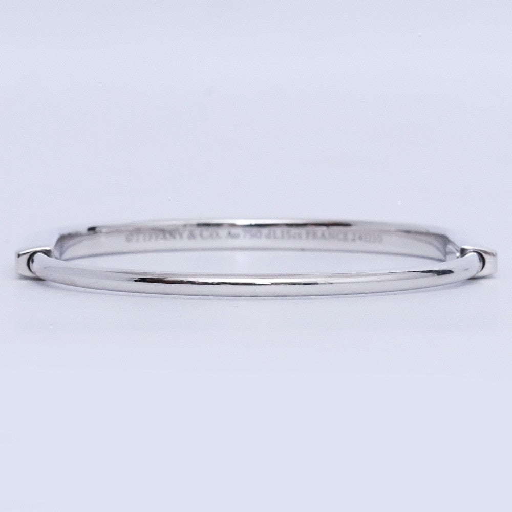 TIFFANY&CO. Narrow Bangle Half Pave 18K WG Size ONE SIZE