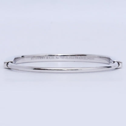 TIFFANY&CO. Narrow Bangle Half Pave 18K WG Size ONE SIZE
