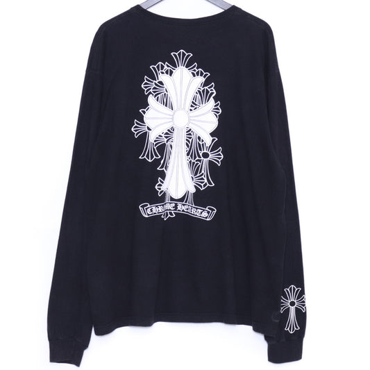 CHROME HEARTS Cemetery Cross Long Sleeve Tee Black Size XXL