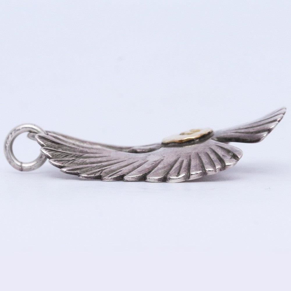 GORO'S K18 Gold Metal Eagle Pendant Silver Size F