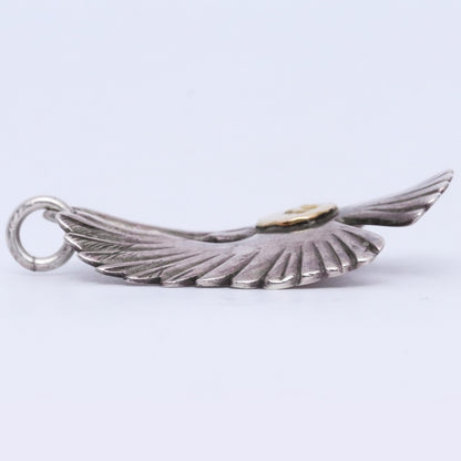 GORO'S K18 Gold Metal Eagle Pendant Silver Size F