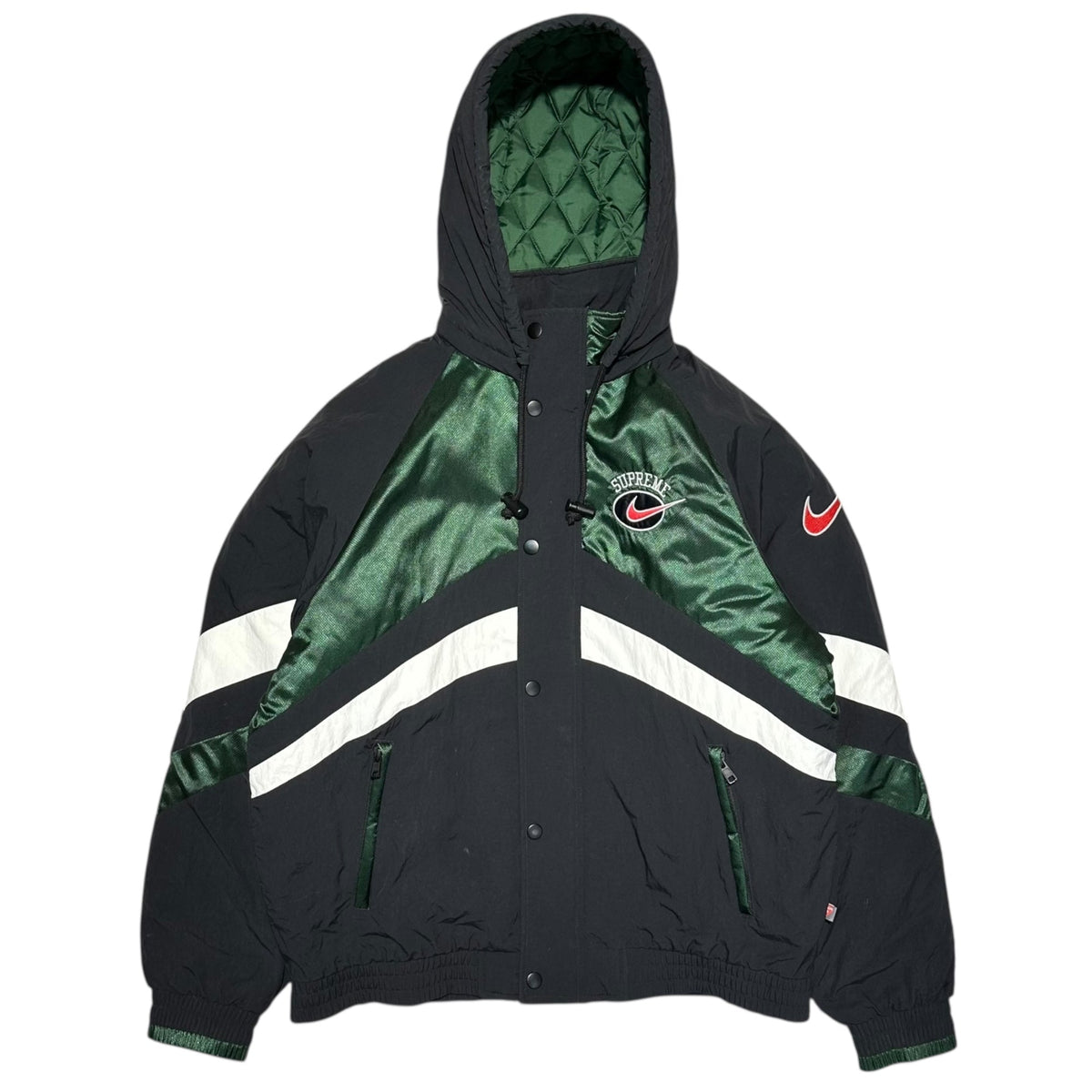 SUPREME x Nike 19SS Hooded Nylon Jacket Black Size S