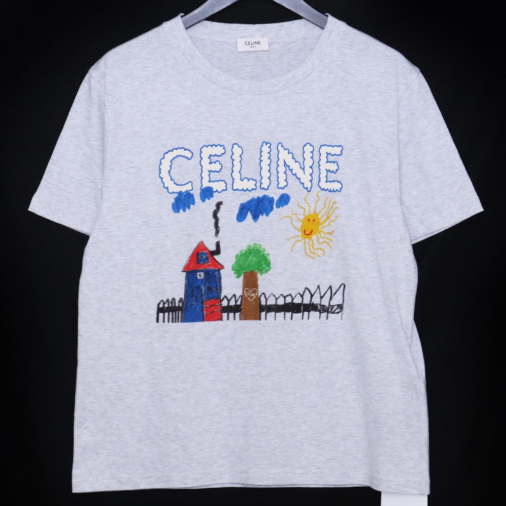 Celine 25AW Regular Cotton Jersey T-Shirt Gray Size M