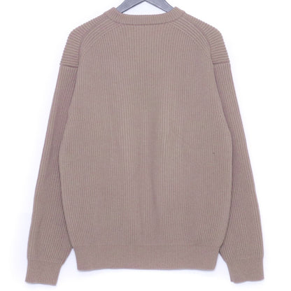 AURALEE 20AW Super Fine Wool Rib Knit Light Brown Size 4