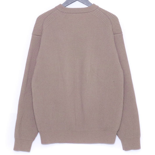 AURALEE 20AW Super Fine Wool Rib Knit Light Brown Size 4