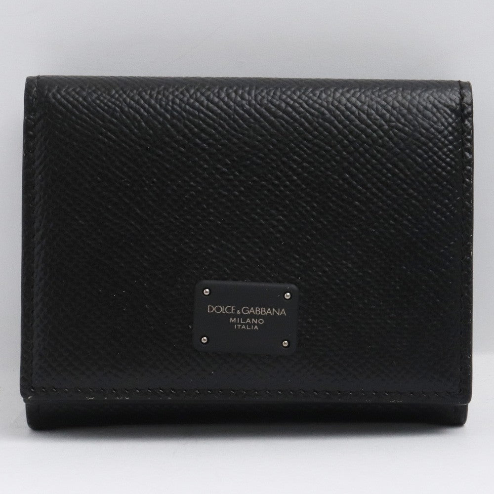 DOLCE&GABBANA Tri-Fold Mini Wallet Black Size F