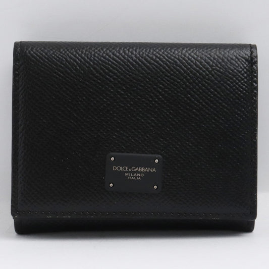 DOLCE&GABBANA Tri-Fold Mini Wallet Black Size F