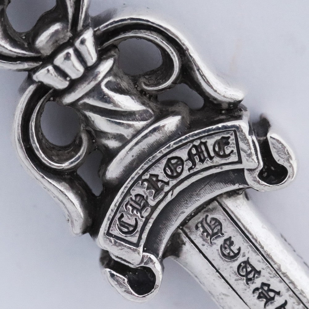 CHROME HEARTS Double Dagger Pendant Necklace Silver Size F