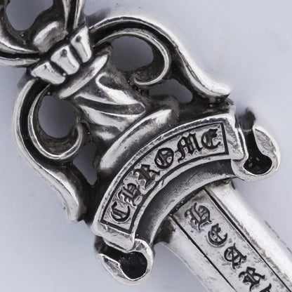 CHROME HEARTS Double Dagger Pendant Necklace Silver Size F