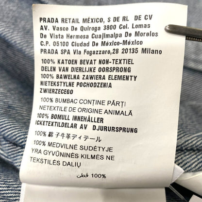 PRADA 2021 Triangle Logo Zip Denim Jacket Indigo Size S