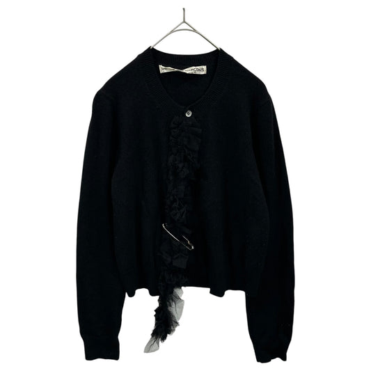 COMME des GARCONS 04AW Lace-Trimmed Cardigan Black Size FREE