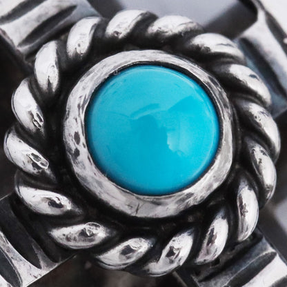TARO WASHIMI Silver Turquoise Wheel Cross Pendant Size F