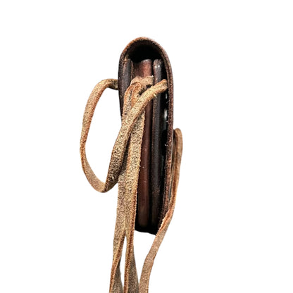 goro's Saddle Leather Concho Belt Pouch Brown