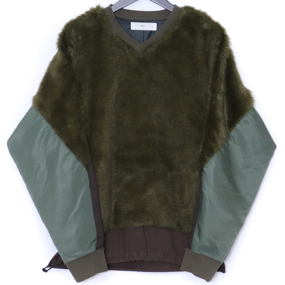 TOGA VIRILIS Fake Fur Jersey Pullover Khaki Size 46