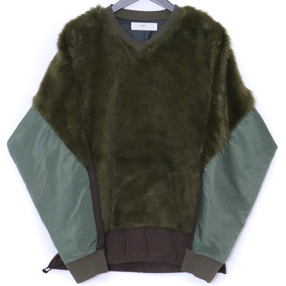 TOGA VIRILIS Fake Fur Jersey Pullover Khaki Size 46