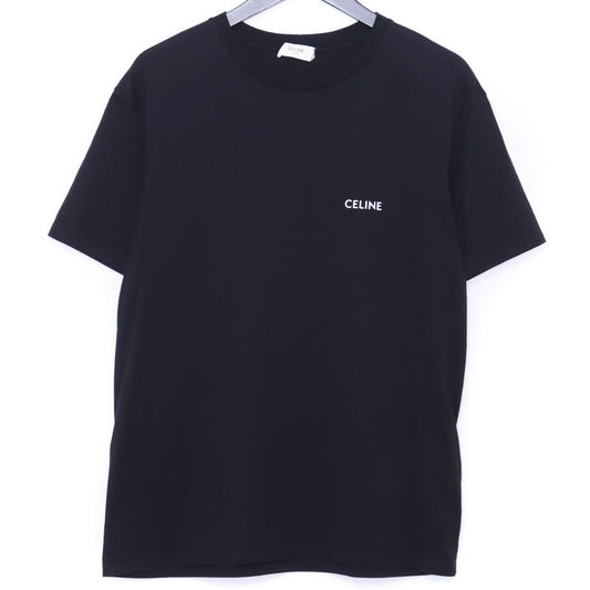 CELINE 38AW Small Logo Print Loose T-Shirt Black Size XS