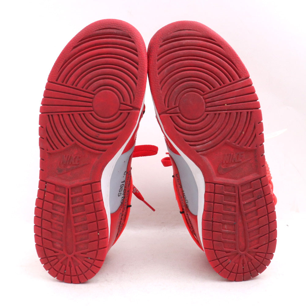NIKE x OFF-WHITE 19AW Dunk Low LTHR Sneakers Red Size 26.5cm