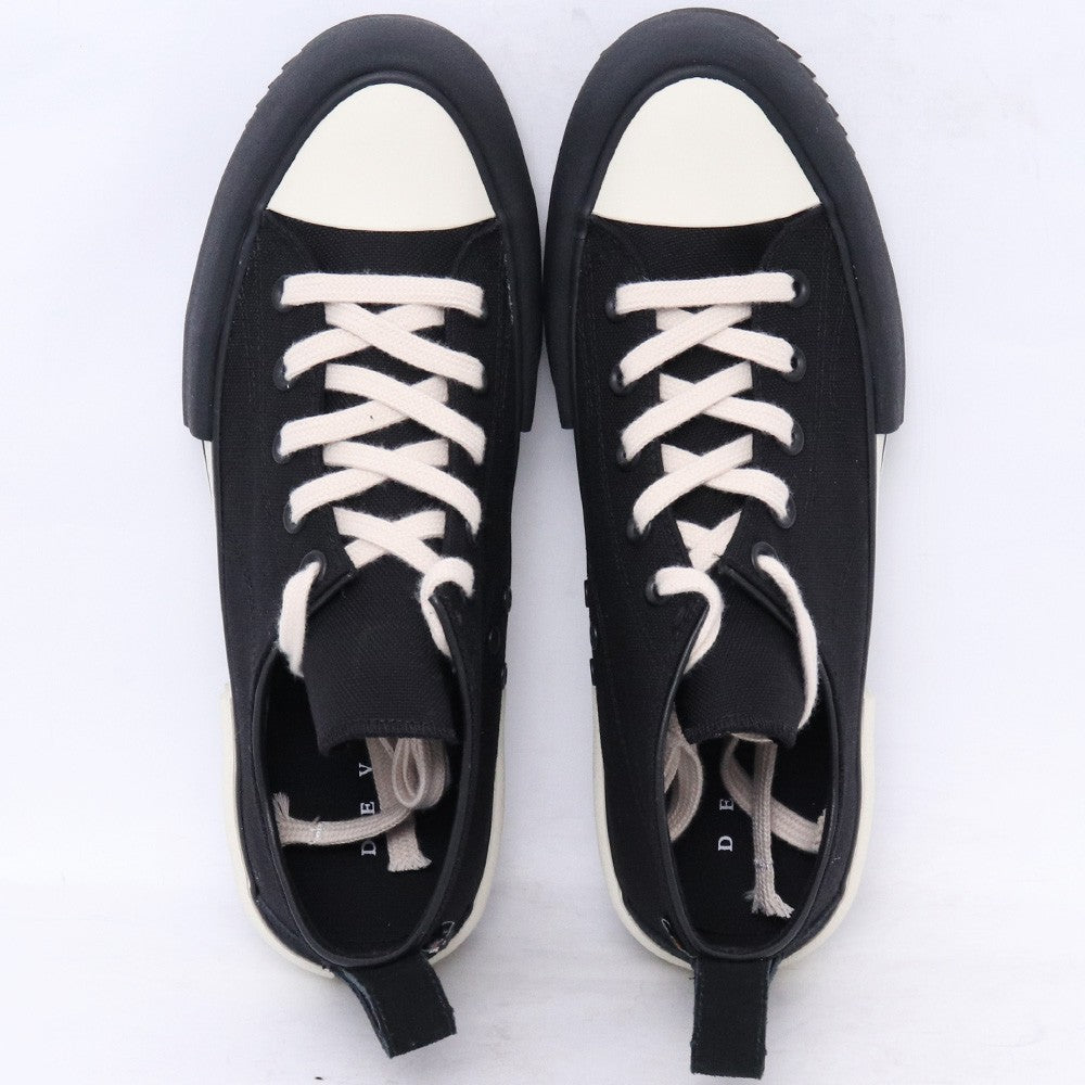 Devoa Black Nylon Low-Cut Sneakers Size 25.5cm