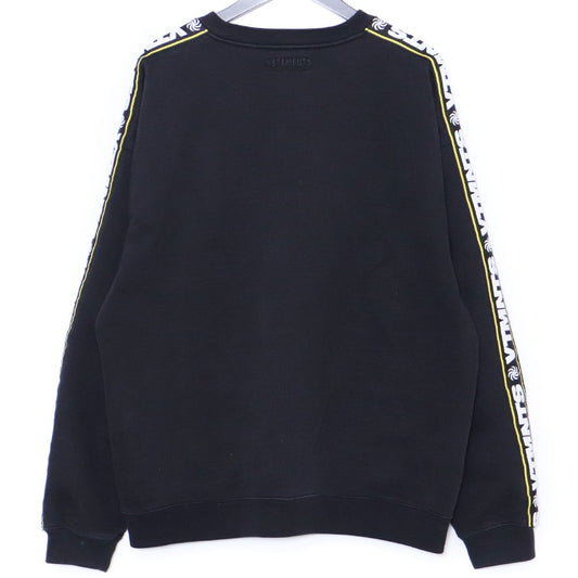 VETEMENTS Logo Tape Pullover Sweatshirt Black Size S
