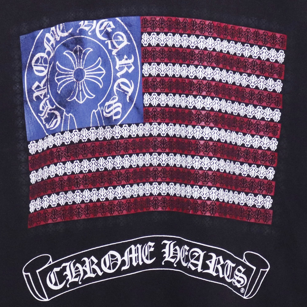 CHROME HEARTS OLD American Flag Dagger T-Shirt Black Size L