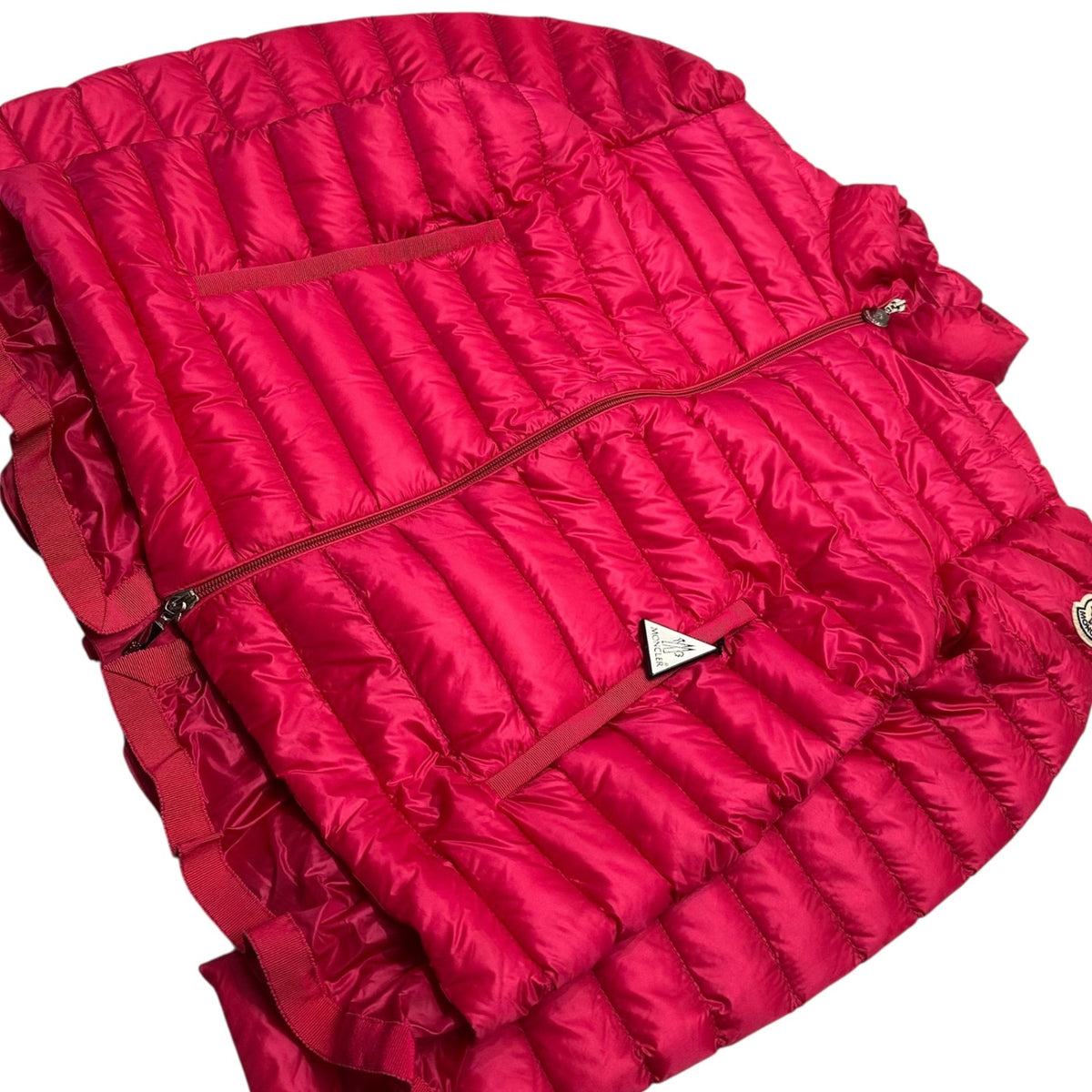 MONCLER AMITA Layered Ruffled Hem Light Jacket Pink Size 3