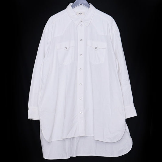 CELINE 23AW Western Painter Shirt White Size XS