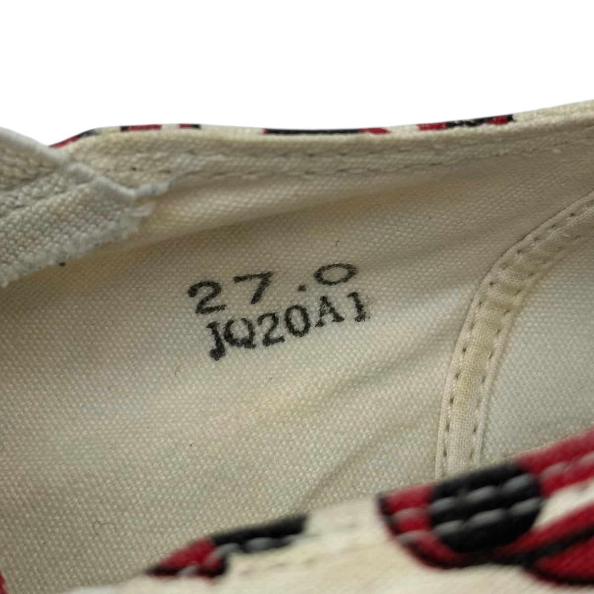 COMME des GARCONS HOMME PLUS 06SS Ivory Red Sneakers Size 27.0cm