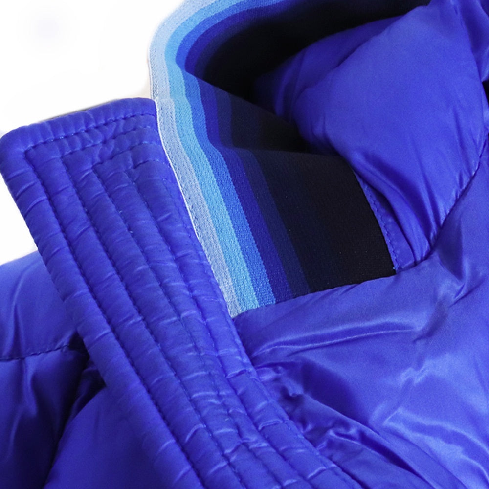 MONCLER AVRIEUX GIUBBOTTO Hooded Nylon Jacket Blue Size 0