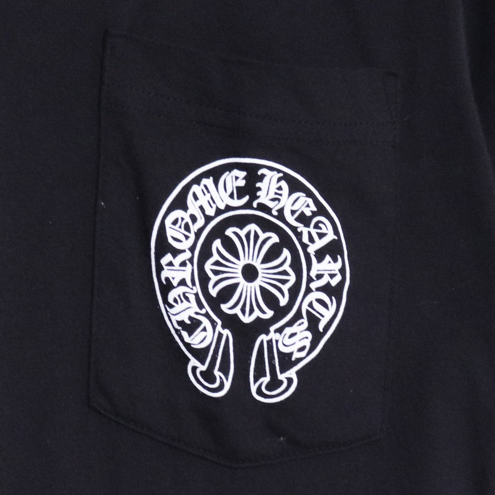 CHROME HEARTS Horseshoe Print Pocket T-Shirt Black Size S