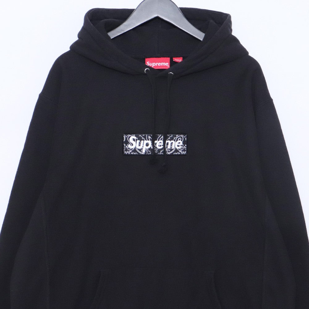 Supreme 19AW Bandana Box Logo Hoodie Black Size XL