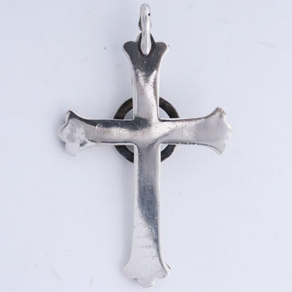 TARO WASHIMI Silver Turquoise Wheel Cross Pendant Size F