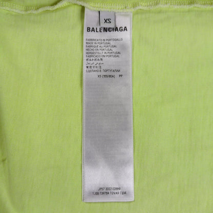 BALENCIAGA Tape Logo Crushed T-Shirt Yellow Size XS