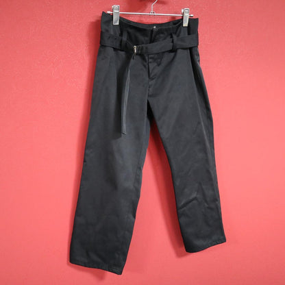 Yohji Yamamoto Mode Silver Belted Nylon Pants Black Size 2