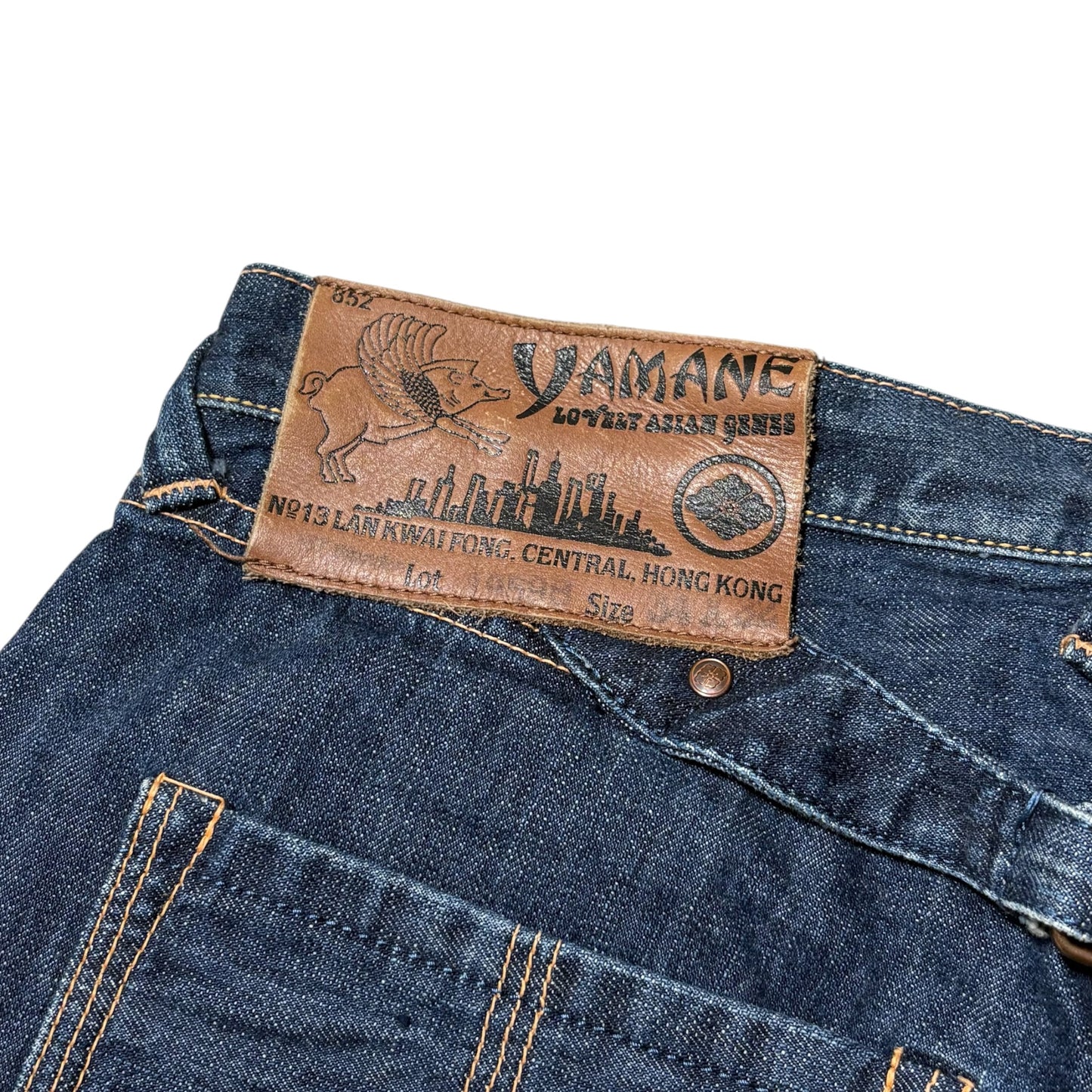 EVISU YAMANE Daikoku Painted Selvedge Jeans Size 34×32