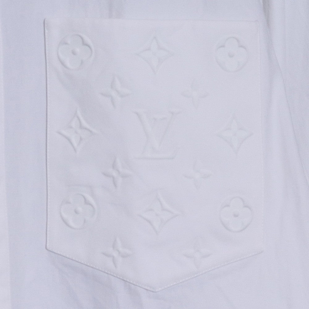 Louis Vuitton Embossed Pocket Long-Sleeve Shirt White Size S