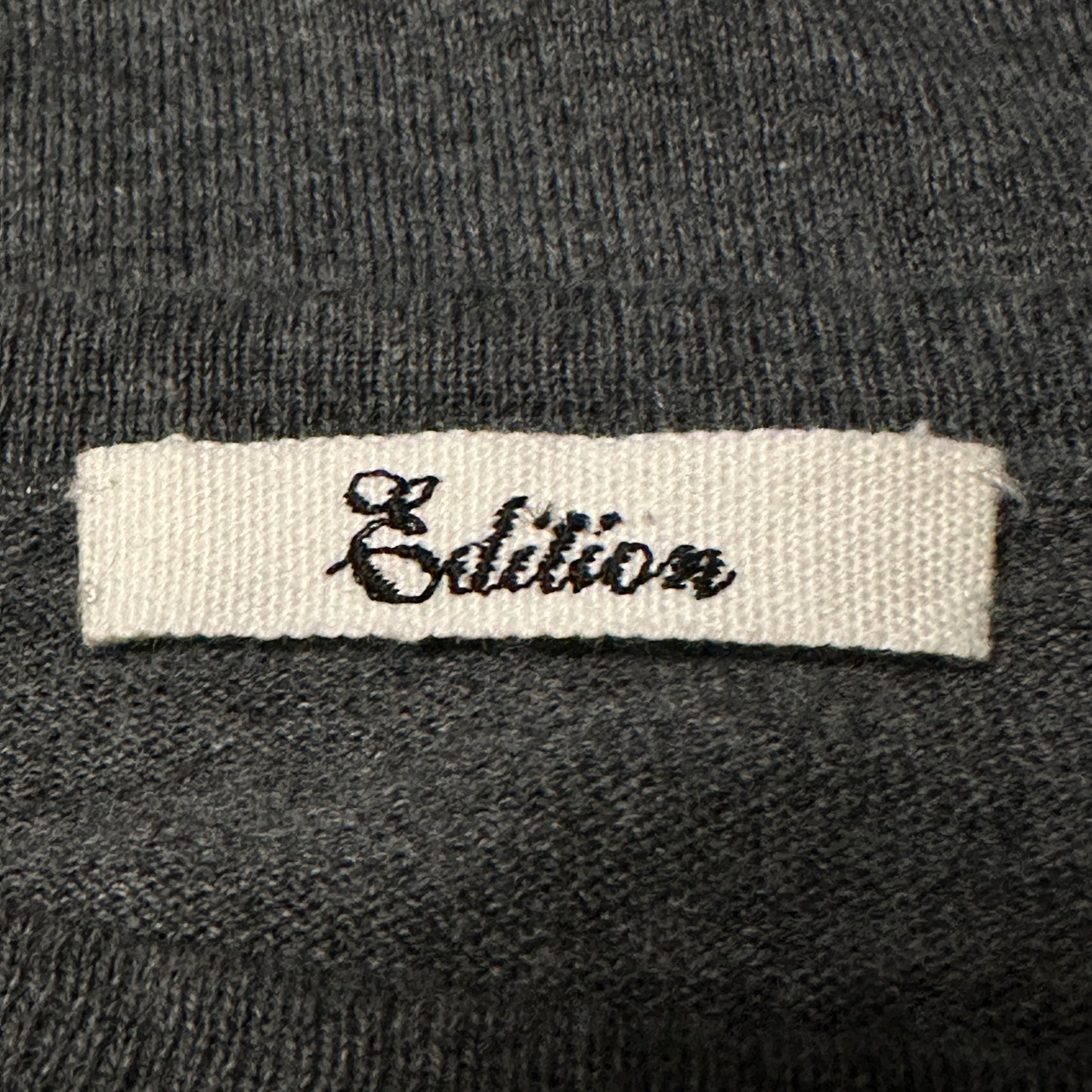 Edition Dark Gray Cotton Cashmere Blend Sleeve Tee