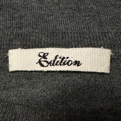 Edition Dark Gray Cotton Cashmere Blend Sleeve Tee