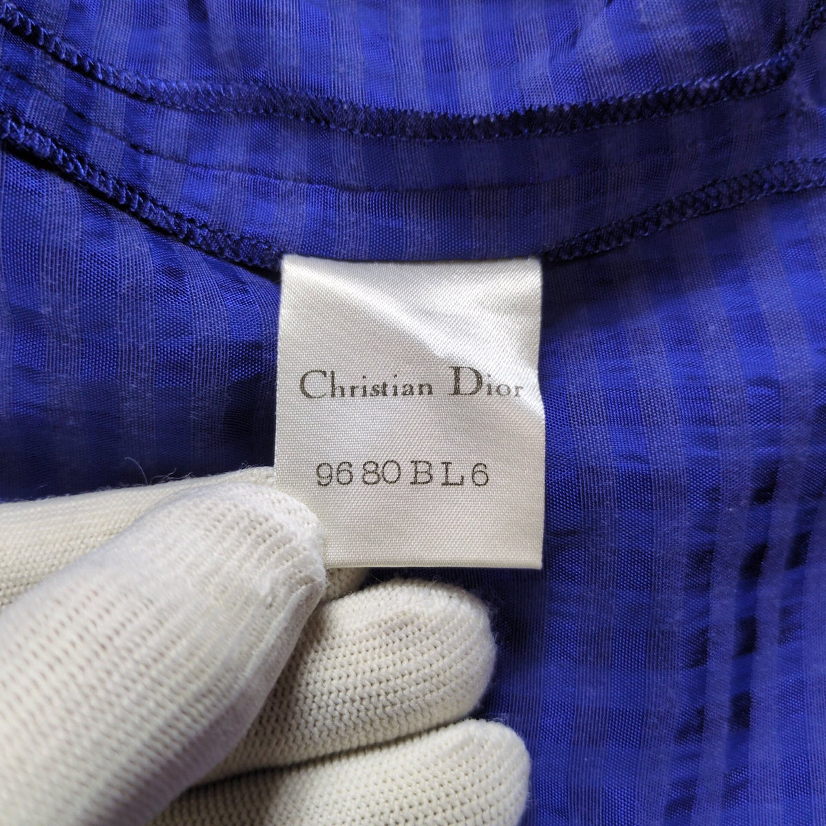 Christian Dior 90s Shadow Check Rayon Shirt Purple Size M