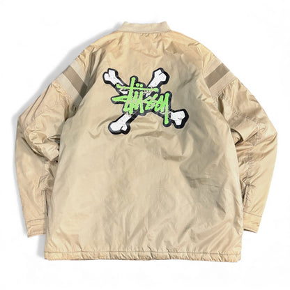 Vintage Stussy Beige Quilted Bomber Jacket Size L