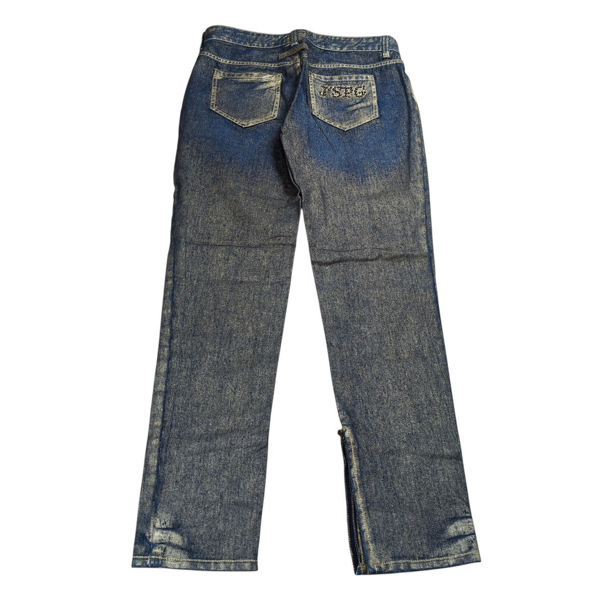 Jean Paul GAULTIER Glitter Coating Side Zip Jeans Size 28