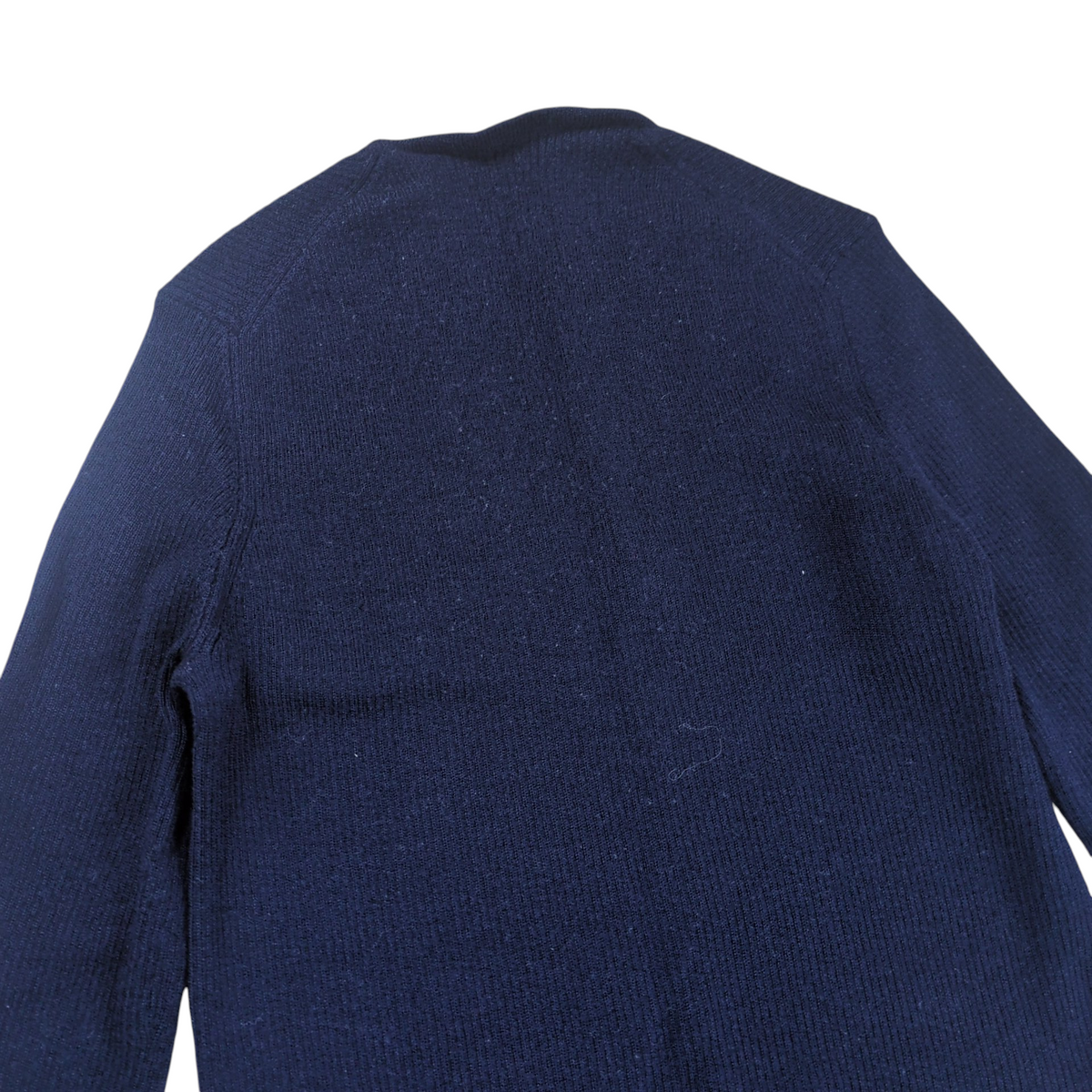 PRADA Navy Logo Line Crew Neck Wool Knit Size 40