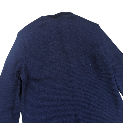 PRADA Navy Logo Line Crew Neck Wool Knit Size 40